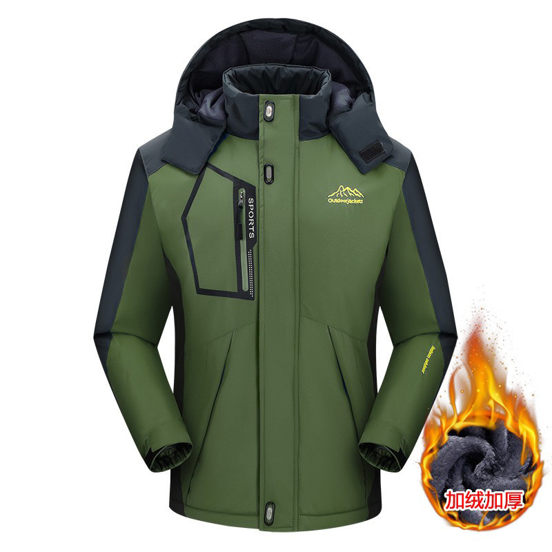 Chaqueta cortavientos deportiva de gran tamaño para hombre, impermeable, cortavientos y cálida para otoño e invierno, chaqueta holgada de forro polar para hombre.