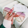 2024 new frameless cut -cut sunglasses female fashion butterfly frame net red vibrato tide sunglasses driving sunglasses