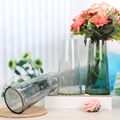 供应北欧新款切口锥形玻璃花瓶客厅装饰透明水培植物摆件鲜花花瓶
