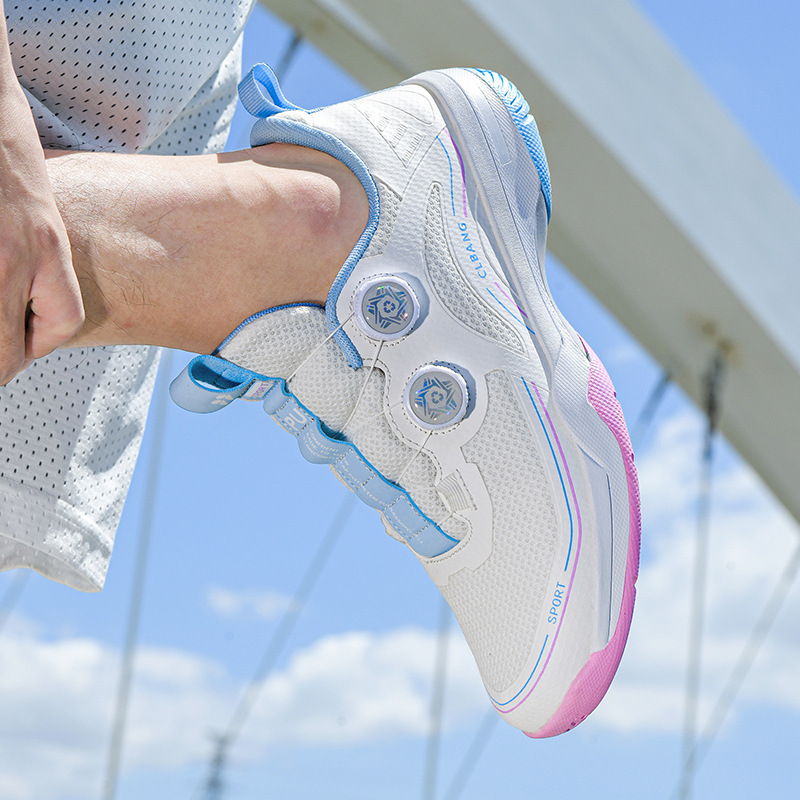 Cross-Border Table Tennis Shoes, Badminton Shoes, Rotating Button Volleyball Tennis Baseball Shoes, Youth Sports Shoes for Men and Women