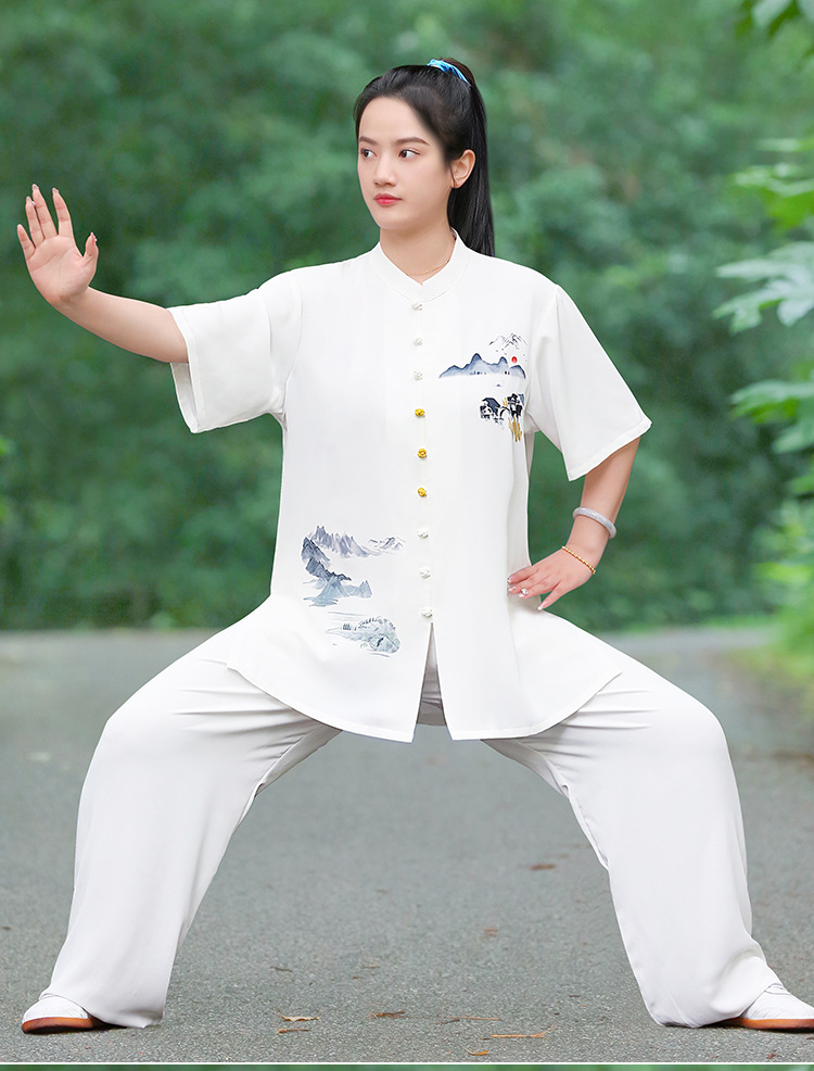 励武2024夏季新款高端太极服女武术太极拳练功服男八段锦短袖年轻-阿里巴巴