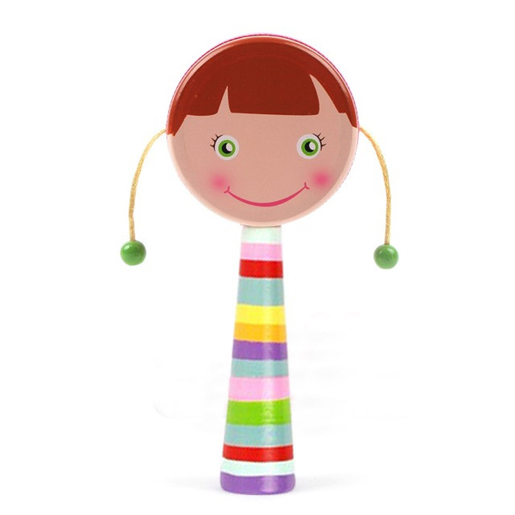Juguete para niños sonajero tambor de piel de oveja cuero sonajero de madera bebé educación temprana juguete educativo para bebés 0-1 años