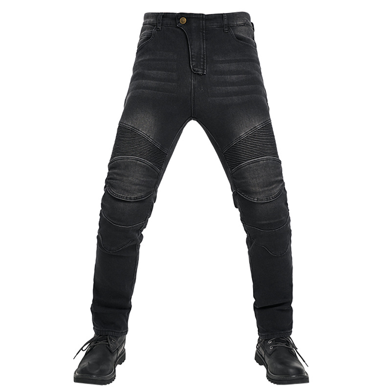 厂家直销摩托车牛仔裤男女高腰裤机车骑行裤冬季加绒防风保暖防摔