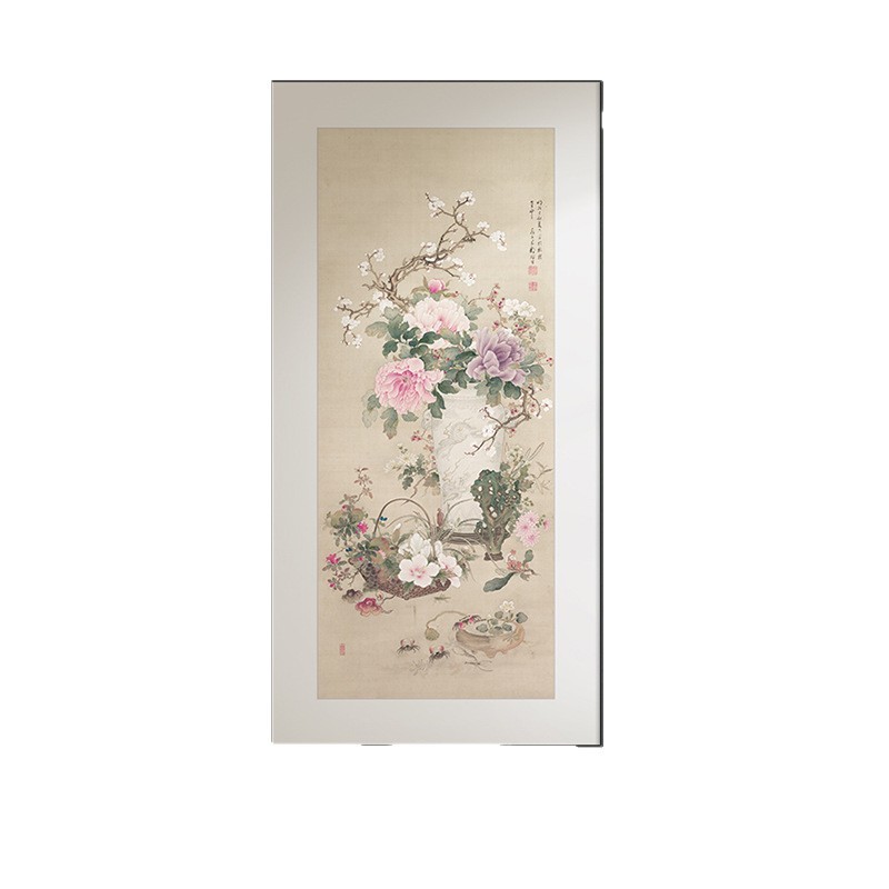 平安如意进门玄关装饰画新中式宋代美学入户走廊过道挂画花瓶壁画|undefined