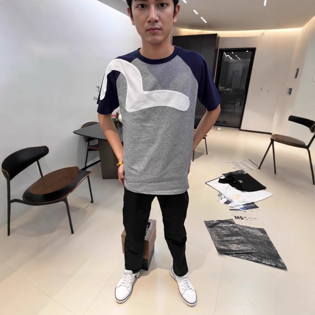 夏季海鸥2025拼接短袖T恤新款潮牌爆款圆领撞色情侣男女纯棉批发