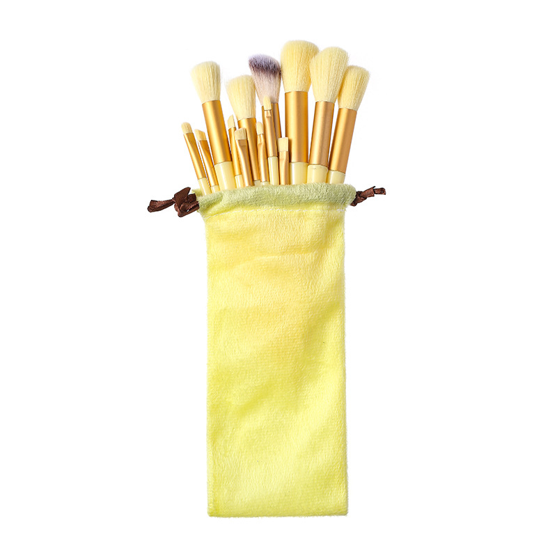 Principiante 13 pinceles de maquillaje traje conjunto completo super suave cepillo ojos estudiante barato almacenamiento portátil