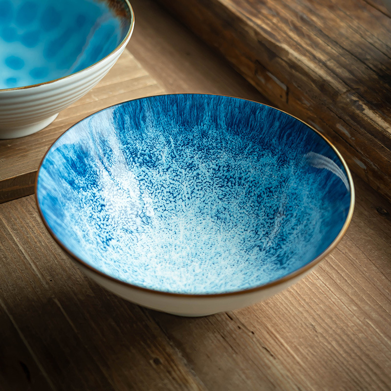 El estilo nórdico creativo de cerámica cuenco de grasa de alto nivel de sensación de horno para convertir en platos caseros cuenco de restaurante cuenco de ensalada cuenco de verduras mayorista