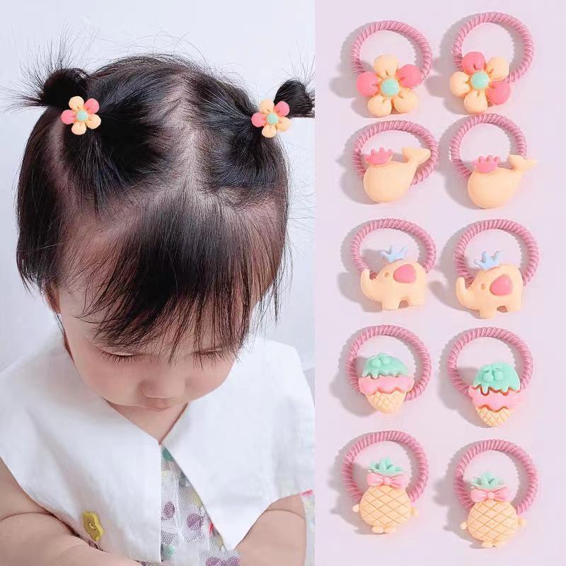 Bandas elásticas para el pelo para niñas, coleteros infantiles con dibujos animados, nuevo estilo 2025, coleteros para bebés que no dañan el cabello, accesorios para el cabello, coleteros con lazo, cuidado del cabello.