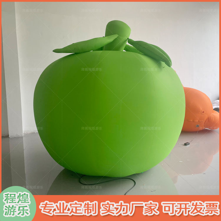 充气卡通青苹果气模水果橘猫狗狗露营户外萌宠水果市集展览美陈模