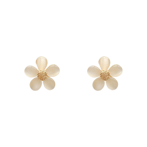 S925 Silver Needle Korean Style New Flower Pearl Earrings Women's Simple Temperament Design Earrings Stud Earrings