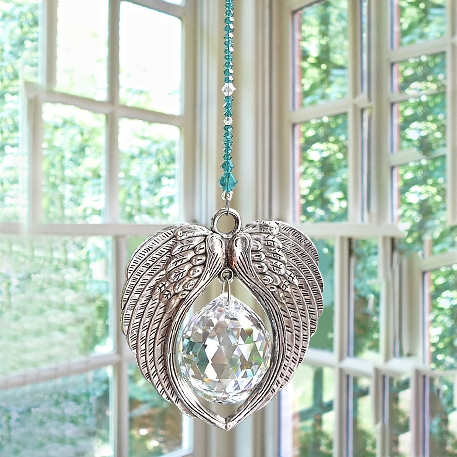 Nuevo Ángel alas casa ventana coche colgante ornamento sol catcher decoración del hogar colgante