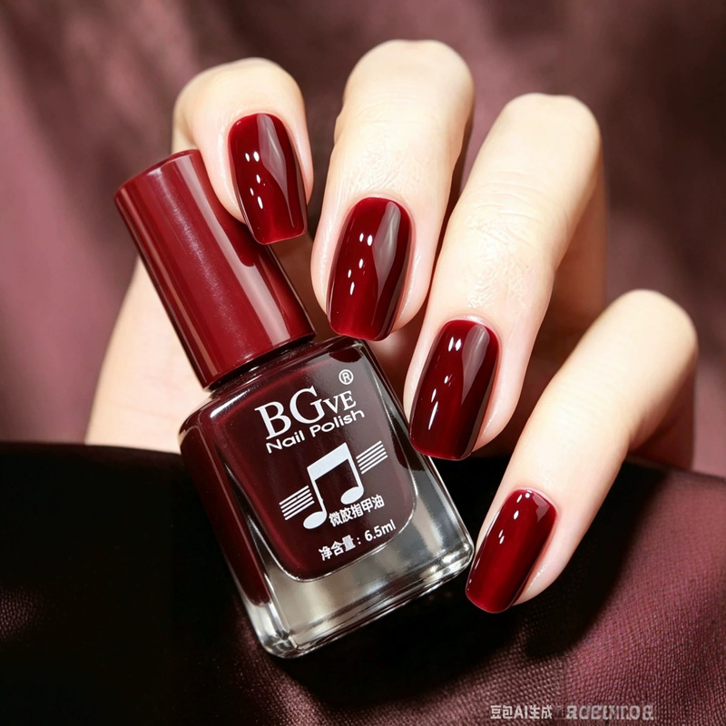 Cross-Border New Product Nail Polish Gorgeous Small Nail Polish Student Nail Polish Color Fragrant Wine Red Big Red Wholesale