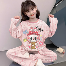 2025新款儿童仿棉睡衣春秋季女童长袖秋款洋气高级女孩外穿家居服