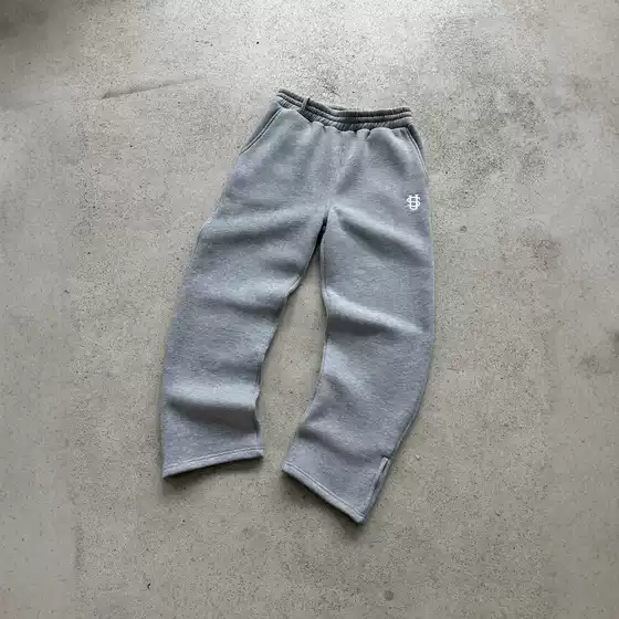 Elastic Drawstring Zipper Sweatpants Solid Color Casual Long Pants Street Style Y2K Trendy Workwear Essentials Sweatshirt