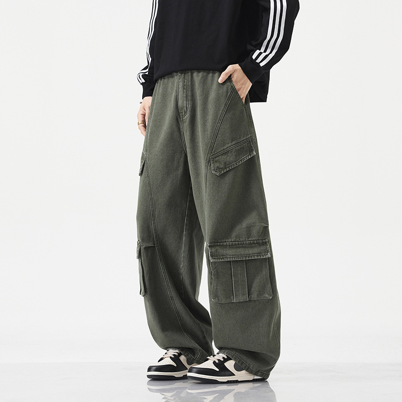 Jyf-M8860 Men's Casual Pants Autumn New American Sports Multi-Pocket Pleated Cargo Pants