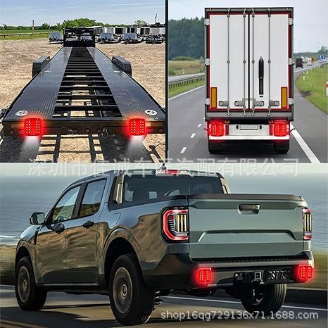 Cross-Border Amazon New Trailer Truck Led Tail Light Side Light Truck Led Warning Light Cigarette Lighter Car Tail Light