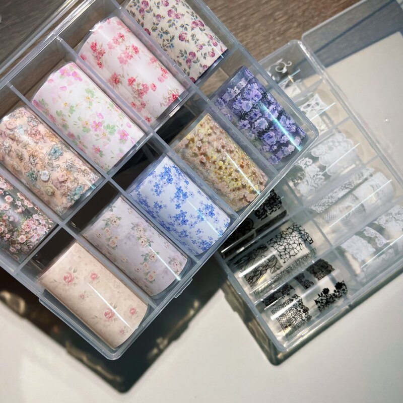 Nail Art Dry Rose Floral Transfer Paper Exquisite Lace Transfer Paper Set Hand-Painted Nail Stickers Transfer Paper