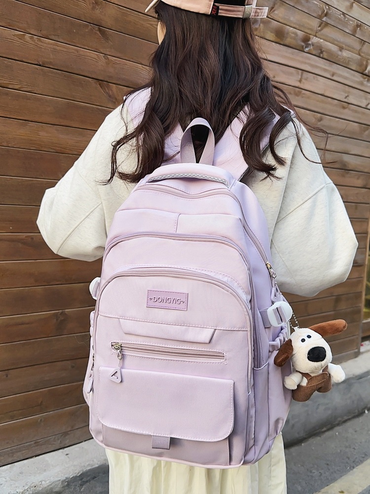 Tooling Style Trendy Brand Schoolbag for Women Korean Style Senior high school Students Junior High School Students Large Capacity Color Contrast Backpack Travel Backpack for Men