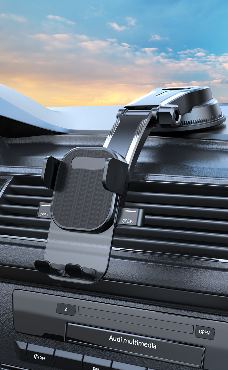 New cross-border pull-down dashboard suction cup navigation phone holder with automatic locking for car air vents