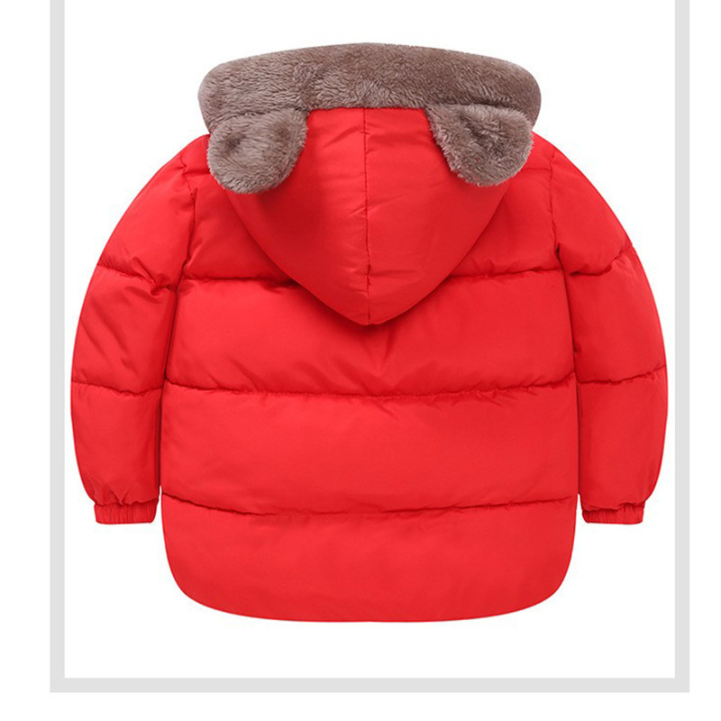 Otoño e invierno nueva ropa para niños orejas de Niños y Niñas Ropa acolchada de algodón para niños ropa acolchada de algodón para bebés engrosada Chaqueta corta de lana de cordero acolchada de algodón