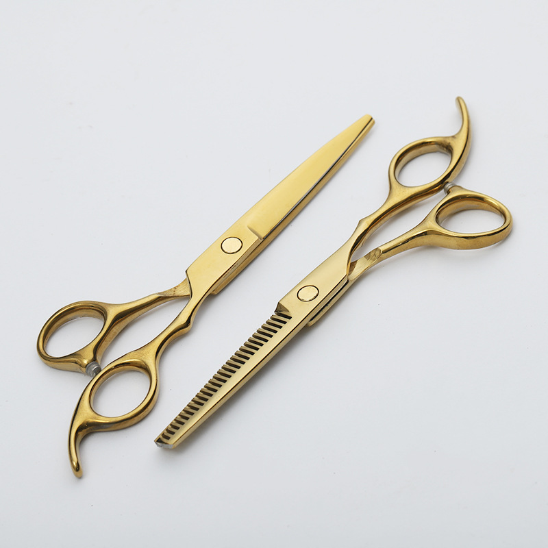 Fabricante mayorista de tijeras suministra tijeras de peluquería doradas, tijeras de barbero para salón, tijeras planas, tijeras de entresacar, tijeras de peluquería.