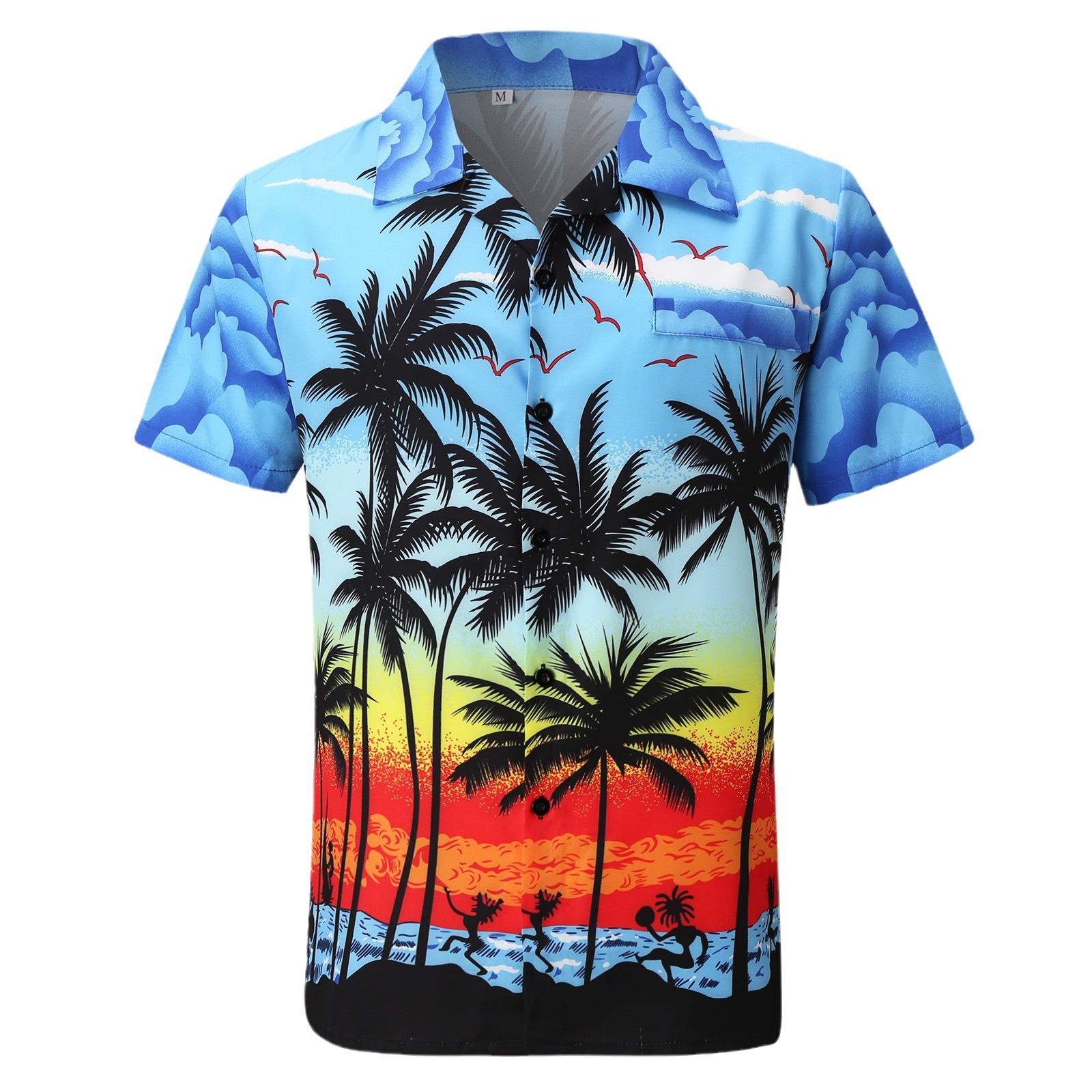 Camisas hawaianas para hombre con estampado 3D de playa, informales, de manga corta, de Amazon, Europa y América, 2024