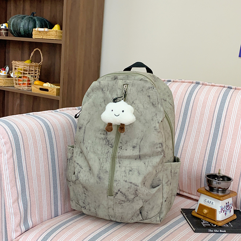 新しいレトロな絞り染めプリントバックパック、男子中学生、高校生、ランドセル、大学生旅行バッグ、学生バッグ、女性|undefined