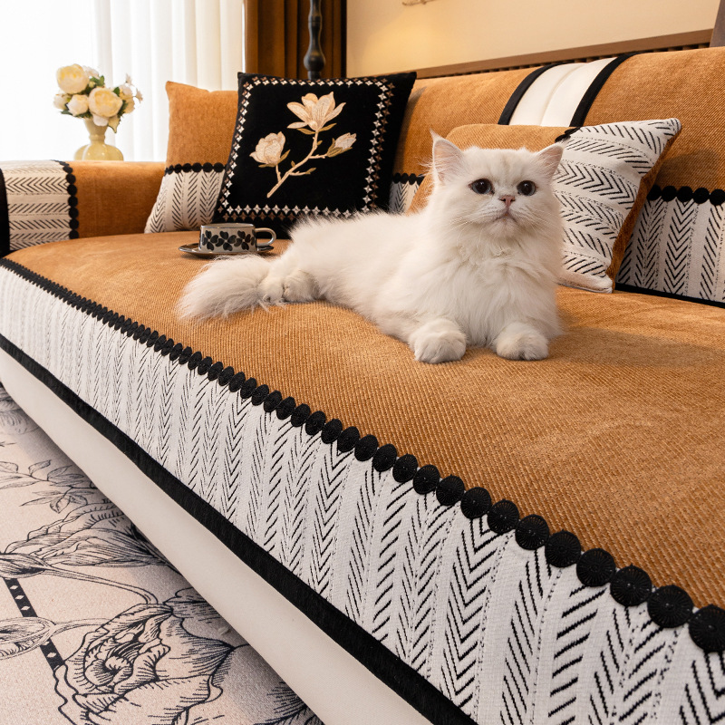 Sofá de aire crema cojín de cuatro estaciones generales 2024 nueva toalla de cubierta de sofá de cuero antideslizante cojín de snowboard