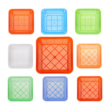 收纳小篮子正方形塑料箩筐正方筛镂空零件玩具小框子