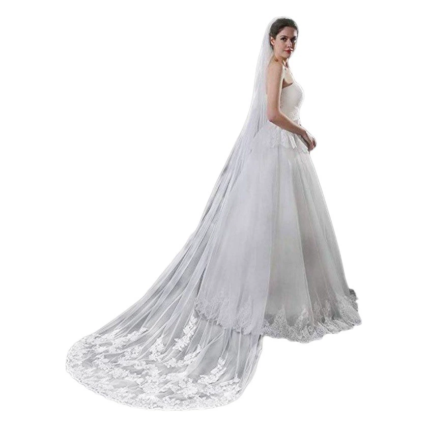 Пряжа для головы невесты Трехметровая удлиненная Автомобильная костяная пряжа Автомобильная пряжа с Прицепной головкой Блестки Однослойная расческа ручной работы Мягкая сетчатая пряжа