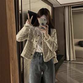 名媛气质粗花呢小香风外套女春秋2025新款法式高级感百搭夹克上衣