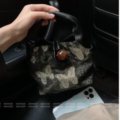 2025新型の金蝶刺繍新中国式レトロ高質感手提げシングル肩斜め掛け小衆デザインバッグ女