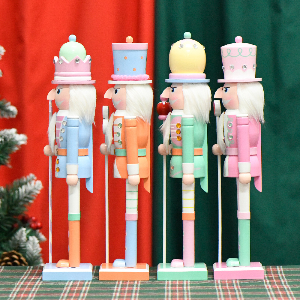 38cm Cascanueces decoración de Navidad atmósfera regalos de Navidad colgante de árbol de Navidad macarón decoración en stock