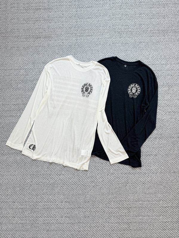 正しいバージョン 25ss 新しい ch Crow 国章日焼け止め夏薄いわずかに透けるバックプリント長袖 T シャツ女性用|undefined