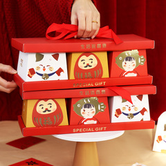 2024 New Year Packaging Box Christmas Creative Hand-held Biscuit Gift Box Snowflake Cookie Nougat Milk Date Box