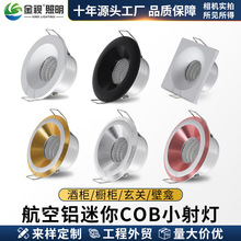 嵌入式迷你COB射灯帕灯酒柜橱柜展示柜灯3w天花玄关小孔灯LED筒灯