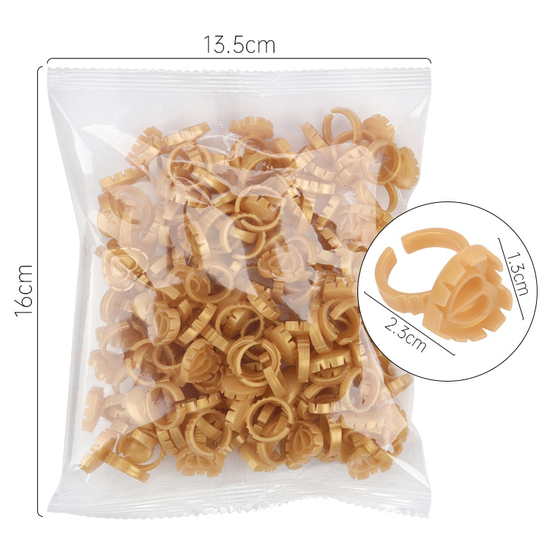 Venta al por mayor de pestañas postizas injertadas taza de anillo de goteo de pegamento 100/paquete de hermosas pestañas flor taza de anillo herramienta de bandeja de pegamento