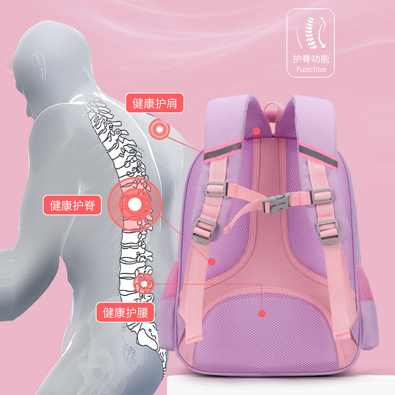 Entrega de una sola pieza de pescado natural nueva mochila estudiante de escuela primaria grado 2-5 niño hembra ligero protección de la columna vertebral transfronteriza caliente