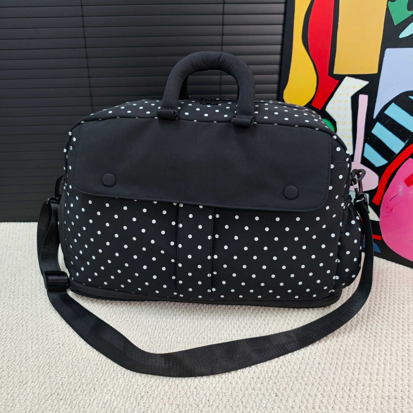 Koreanische Polka-Dot-Reisetasche, großes Fassungsvermögen, leicht und erweiterbar