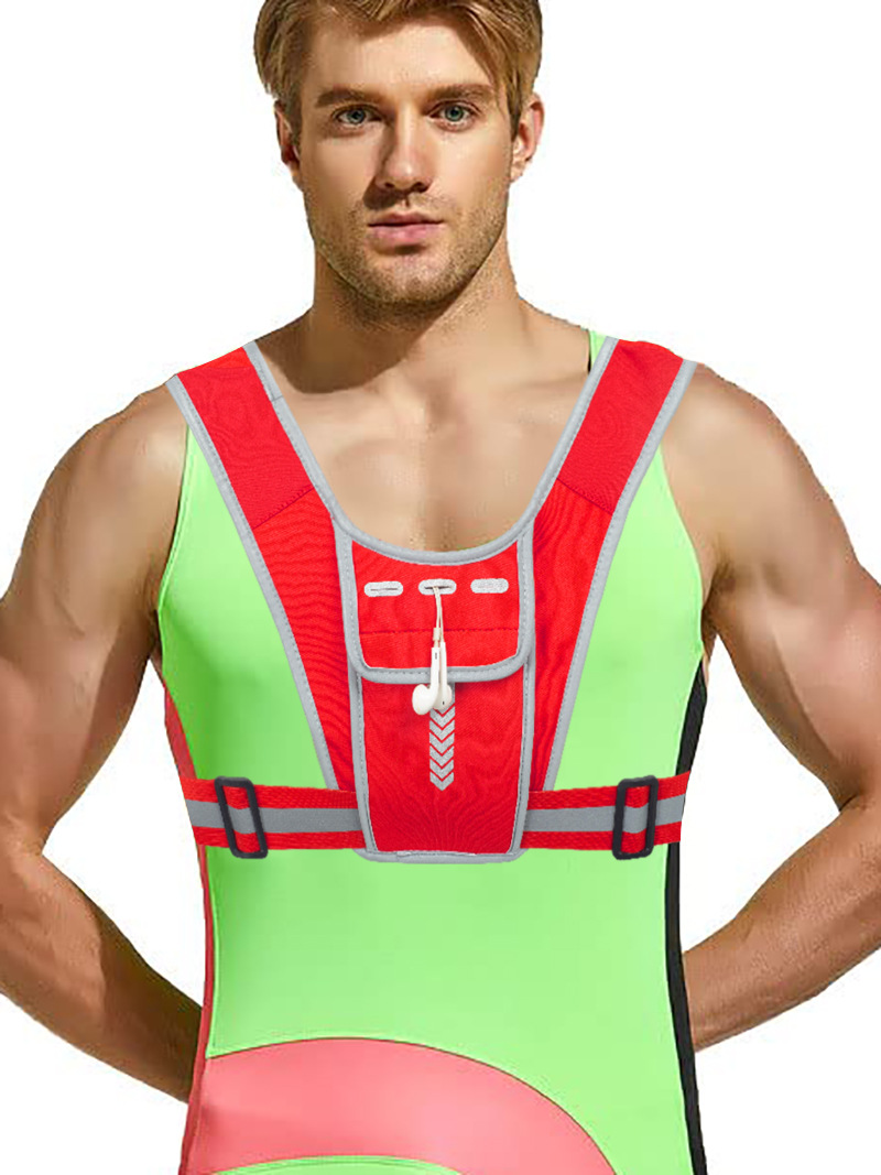 Retroreflective vest for men and women, climbing tape, teapot for gym, travel backpack, sports mobile phone, chest bag, for running 4