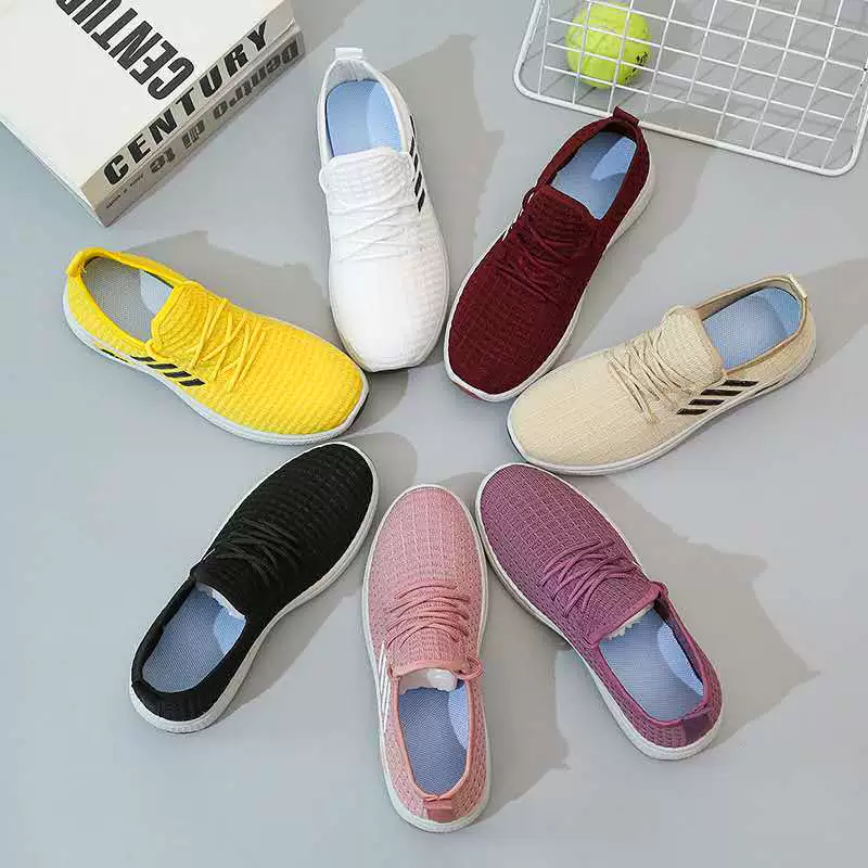 Women’s sports shoes, breathable knit upper, lightweight casual sneakers, sizes 36–40