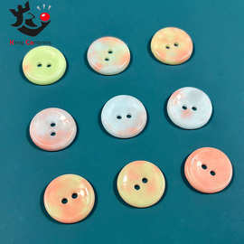 新款花色陶瓷纽扣两孔圆形衬衣衫大号扣子手工diy鞋帽汉服工艺扣
