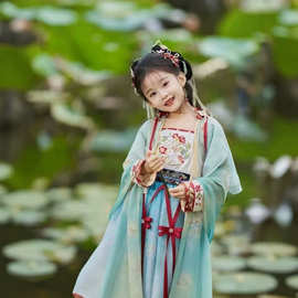 儿童汉服女童超仙古装夏季中国风唐制襦裙小女孩古风连衣裙演出服