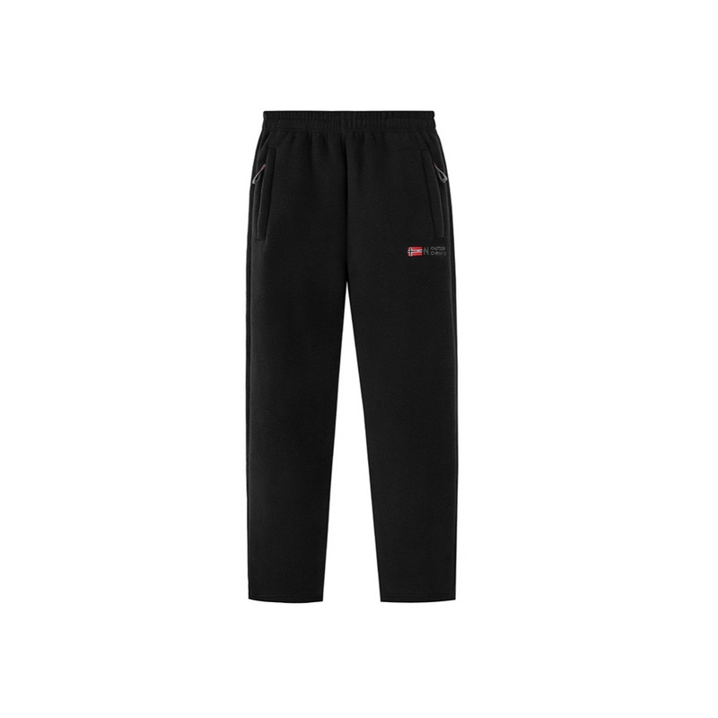 Fleece-Lined Autumn and Winter Warm Sweatpants for Men, Loose Straight-Leg Vintage Workwear Thickened Sports Trousers