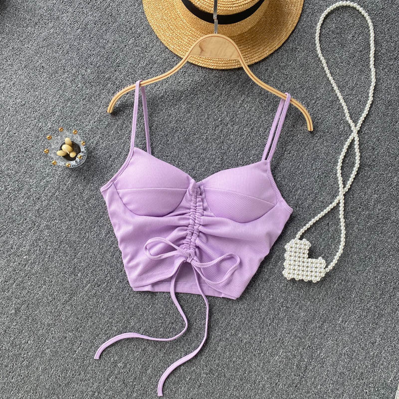77g Weight Cotton, Rib Fabrics Fabric Type Short Top Length Vest Tops Type Holiday, Daily, Selfie Occasion Strap Neckline Slim Fit Type Solid Color Pattern Summer Season Women's Gender Casual, Elegant, Streetwear Style Wholesale Women's Casual Elegant Streetwear Solid Color Tank Tops 35