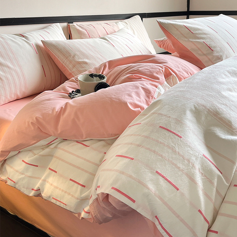 Cama de algodón nórdico de cuatro piezas, cuatro estaciones de algodón puro general 2025, nueva colcha de cama, cama de alta gama