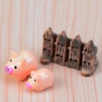 微景観小置物樹脂工芸品創意造景コケ子犬子豚漫画動物三点セット|undefined
