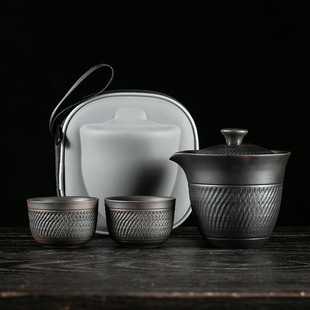 Portable Purple Pottery Travel Tea Set Small Set Hand-held Tea Pot Tea Cup Personal Special Camping Express Cup