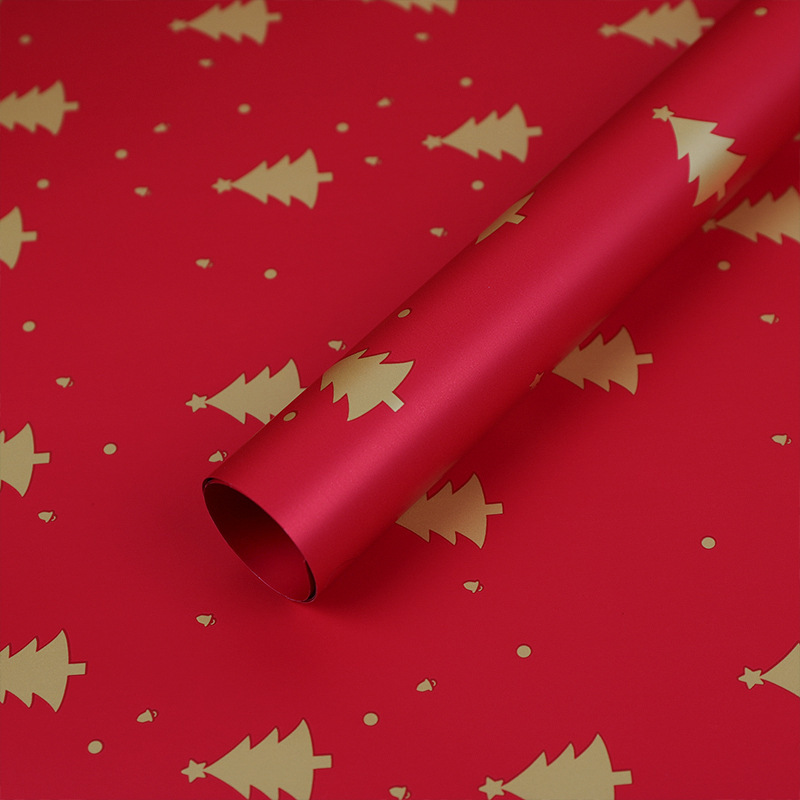 Papel de Envoltura Impermeable de Navidad para Flores y Regalos de Película Perlada