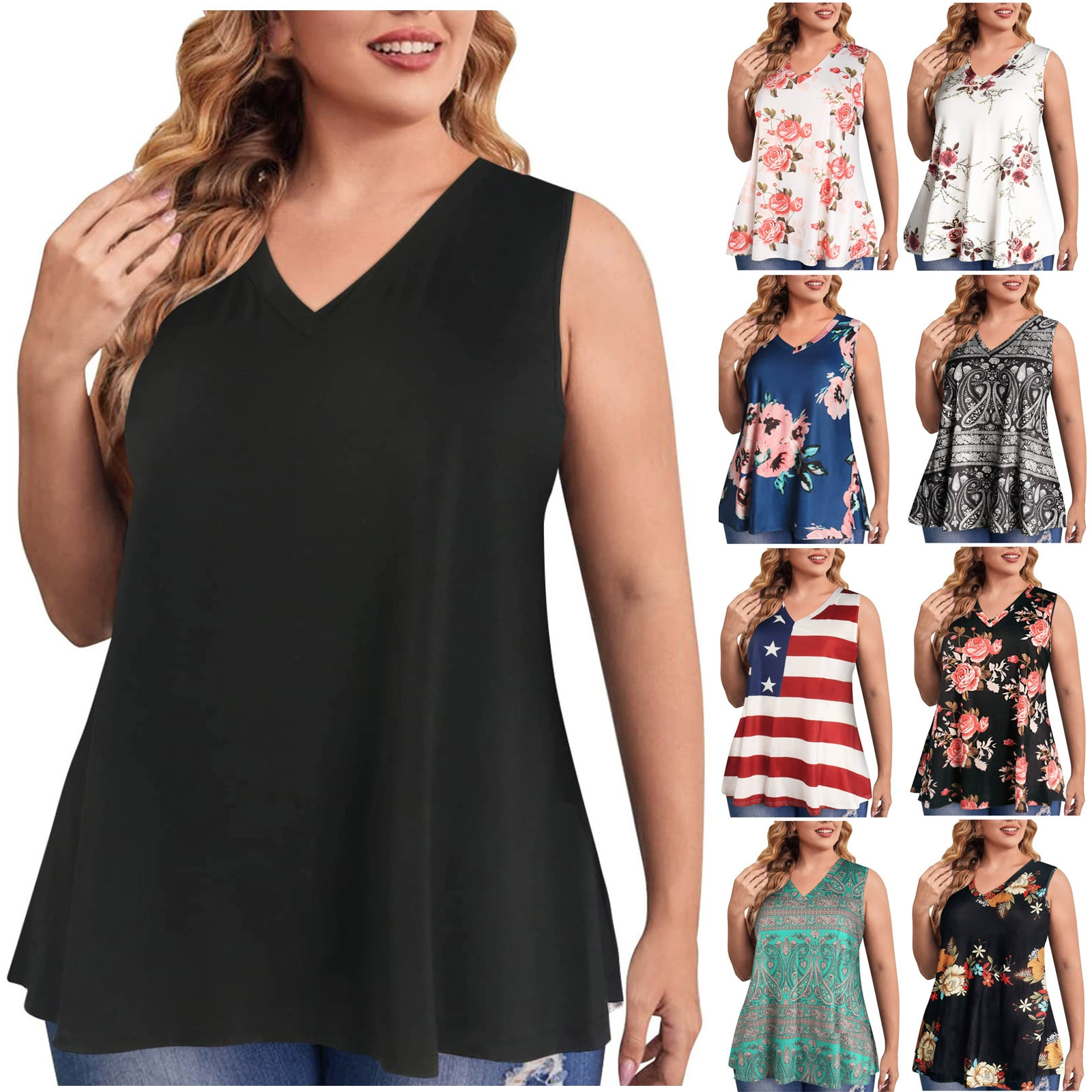 2022 Amazon летняя новая Европейская и американская внешняя торговля трансграничная Женская жилетка с принтом Свободная Повседневная футболка